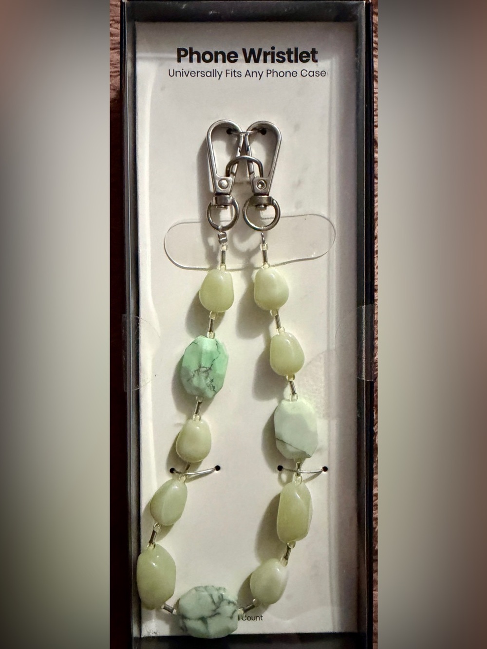 Wristlet Phone Strap - heyday™ Silver Hardware w/Green Stones - Picture 1 of 3